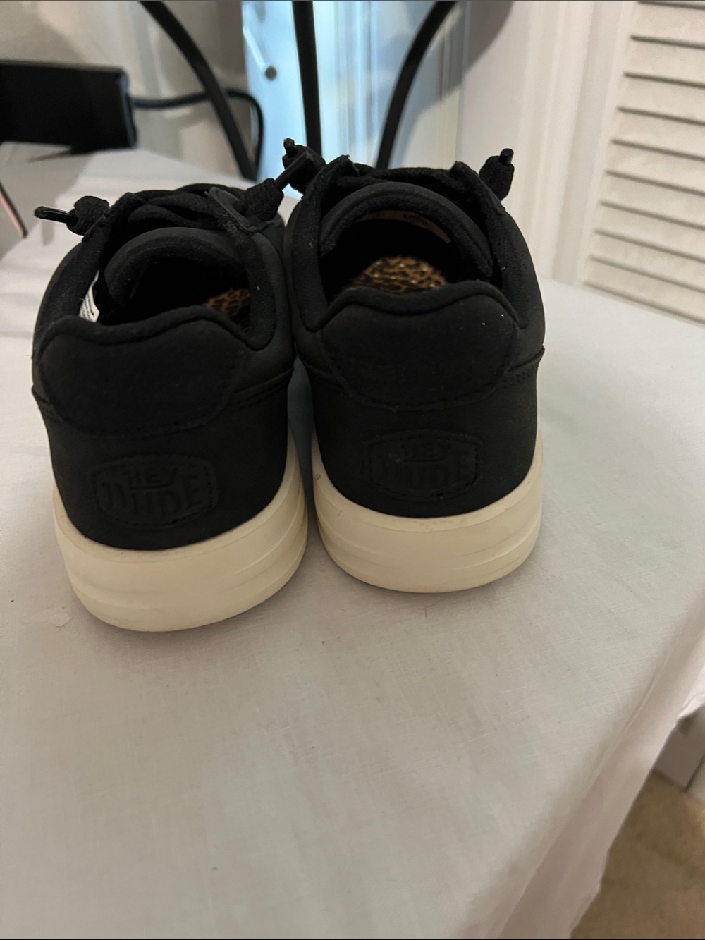 Hey Dude Black Sneakers with Cream Soles - Picture 2 of 6